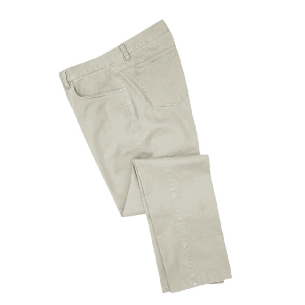 FootJoy Men Sz 42/34 Sueded 5 Pocket Pants Stone Athleisure Golf Luxury Stretch
